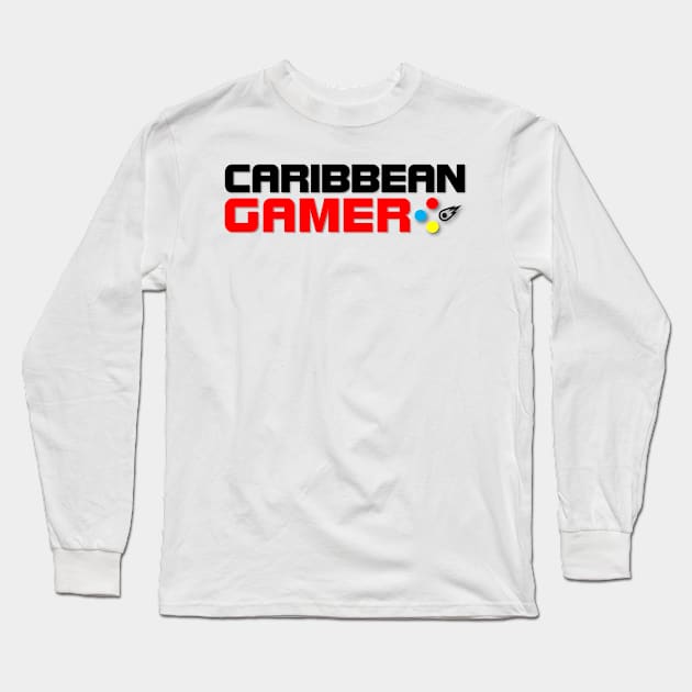 Caribbean Gamer Red and Black Official Logo Long Sleeve T-Shirt by CaribbeanGamerPR